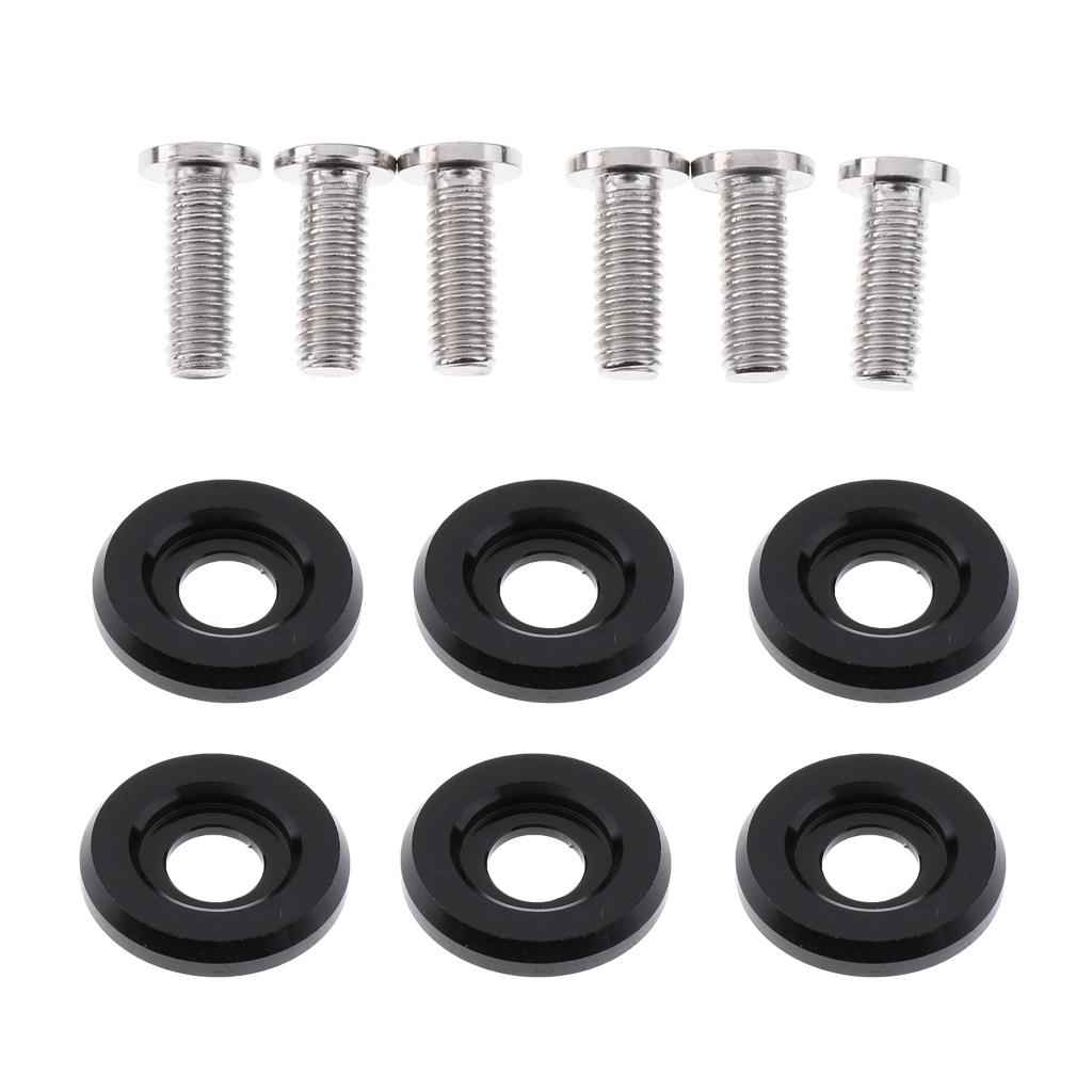 6 Set M6x18mm Aluminium License Plate Frame Bumper Fender Bolt Screw Black