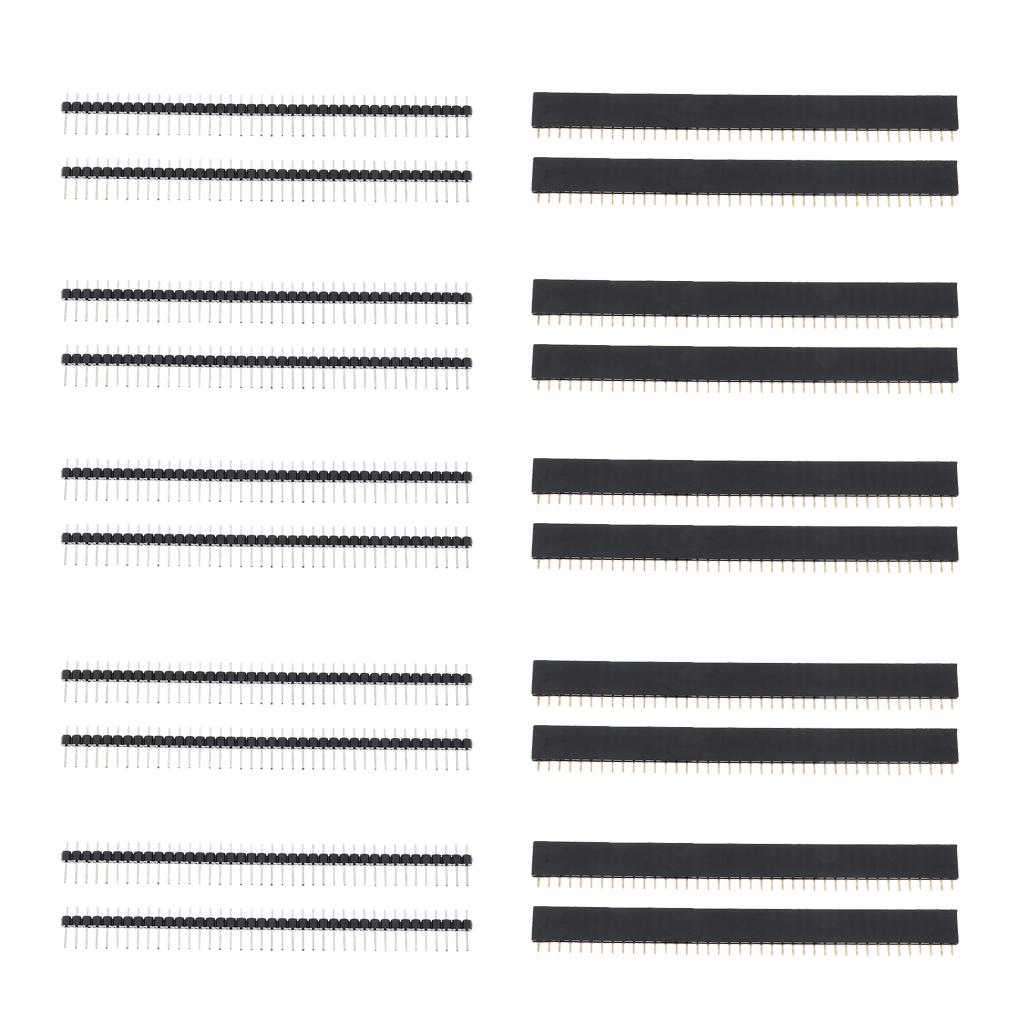 3x10 Pairs 40Pins 2.54mm Single Row Male Female Pin PCB Header Wire Connectors