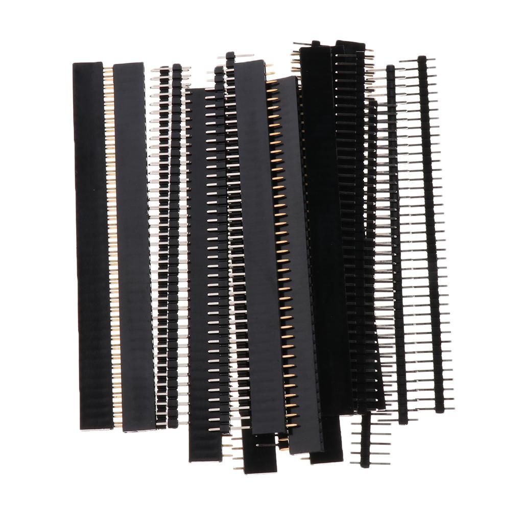2x10 Pairs 40Pins 2.54mm Single Row Male Female Pin PCB Header Wire Connectors