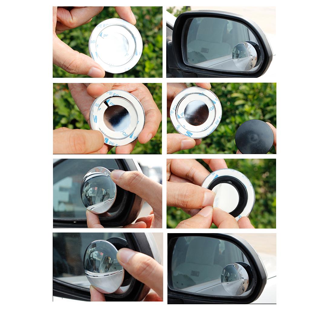 4x2 Pieces Car Blind Spot Mirror 360 Wide Angle Adjustable Rear Side View  B