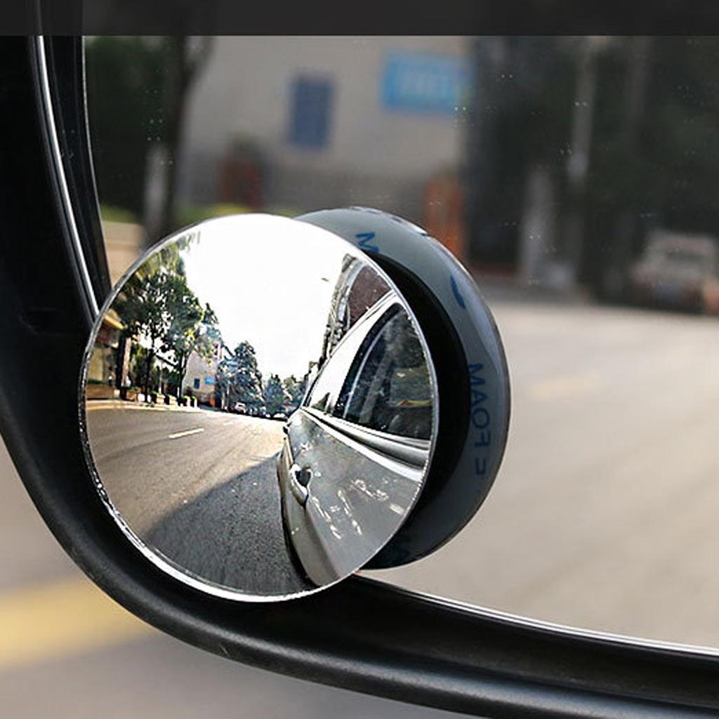 2x2 Pieces Car Blind Spot Mirror 360 Wide Angle Adjustable Rear Side View  B
