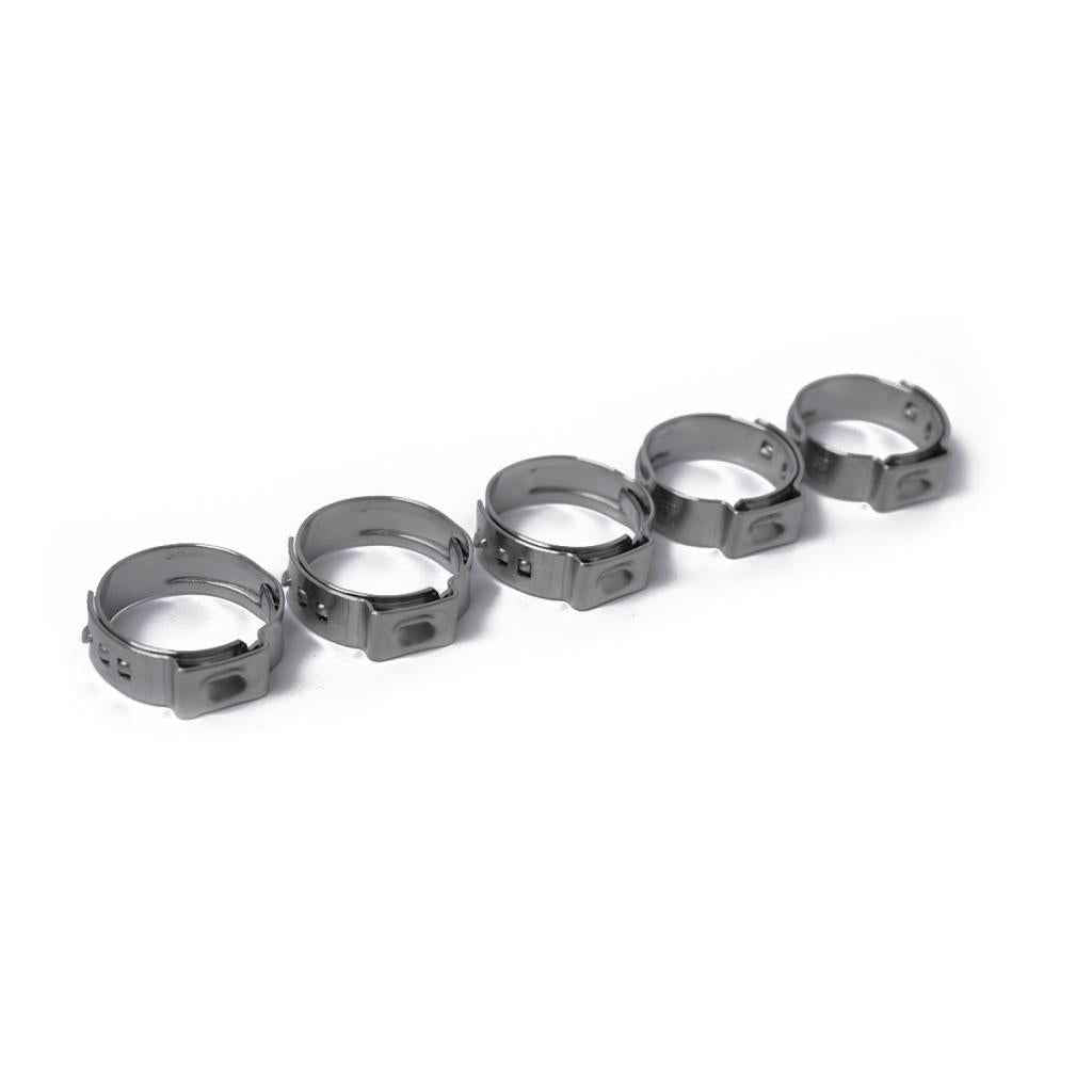 10 Pieces Stainless Steel Single Ear Clamps Hydraulic Hose 10 x 16.6-19.8mm