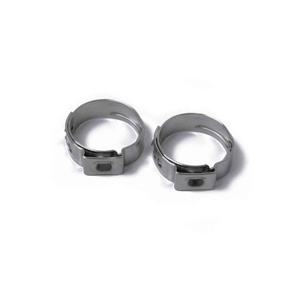 10 Pieces Stainless Steel Single Ear Clamps Hydraulic Hose 10 x 16.6-19.8mm