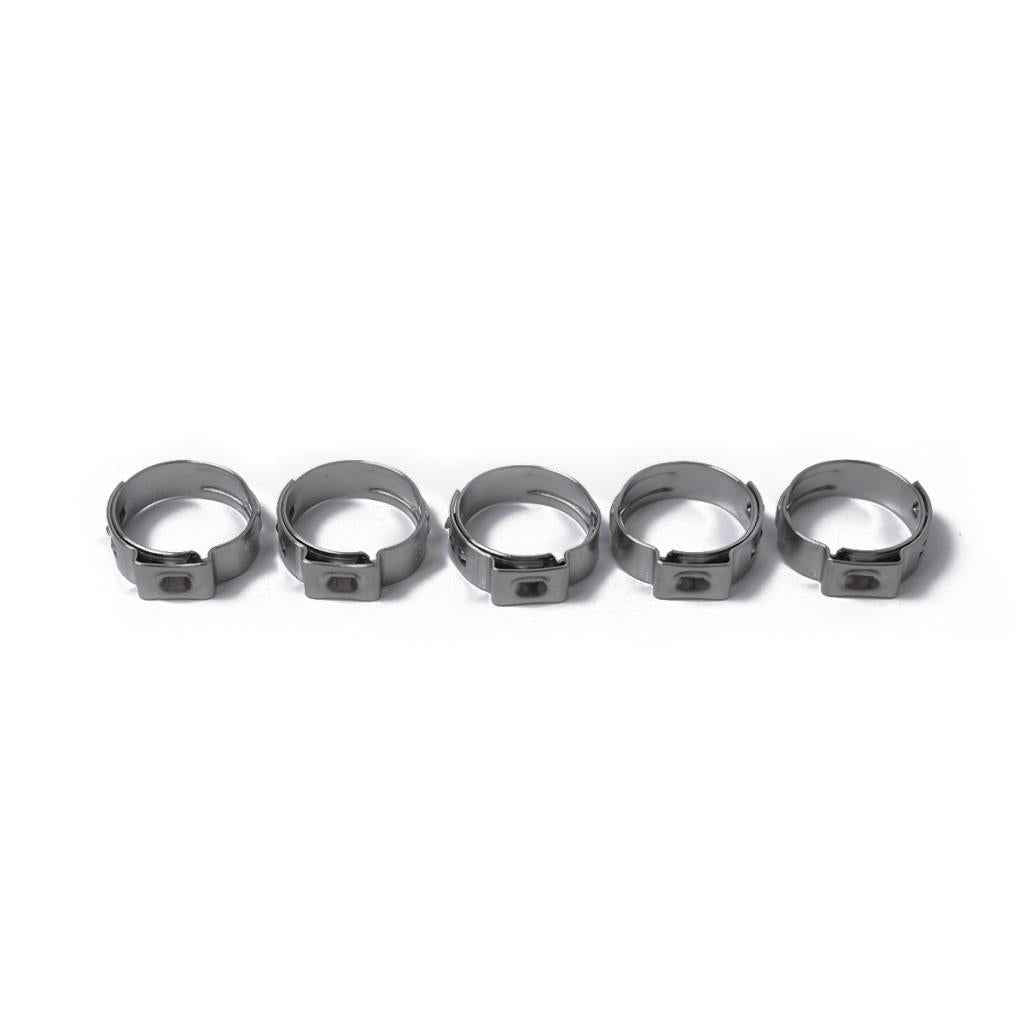 10 Pieces Stainless Steel Single Ear Clamps Hydraulic Hose 10 x 16.6-19.8mm