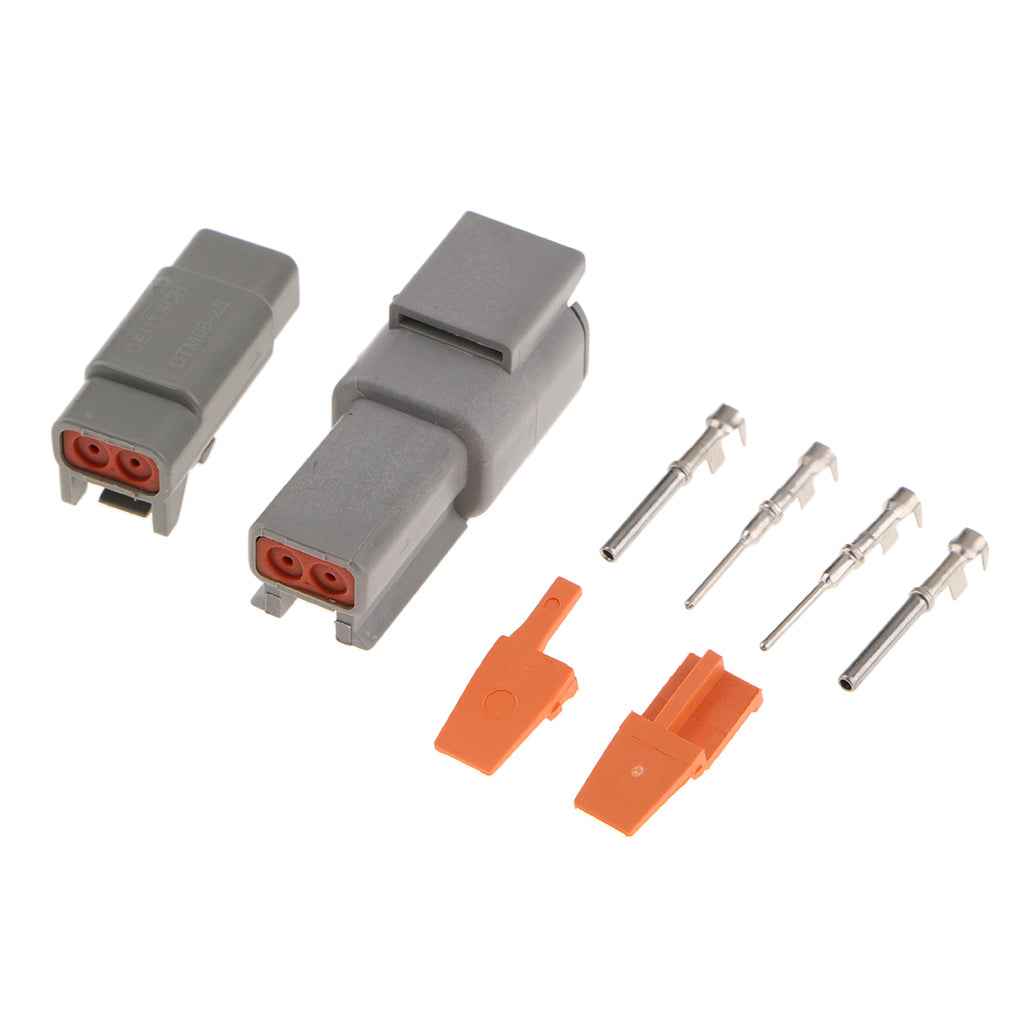 1 Set 2Pins Way Sealed Waterproof Electrical Wire Connector Plugs Terminals