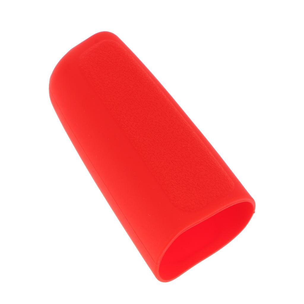 4x2Pcs Car Trunk Gear Head Shift Knob + Handbrake Cover Silicone Sleeve Red