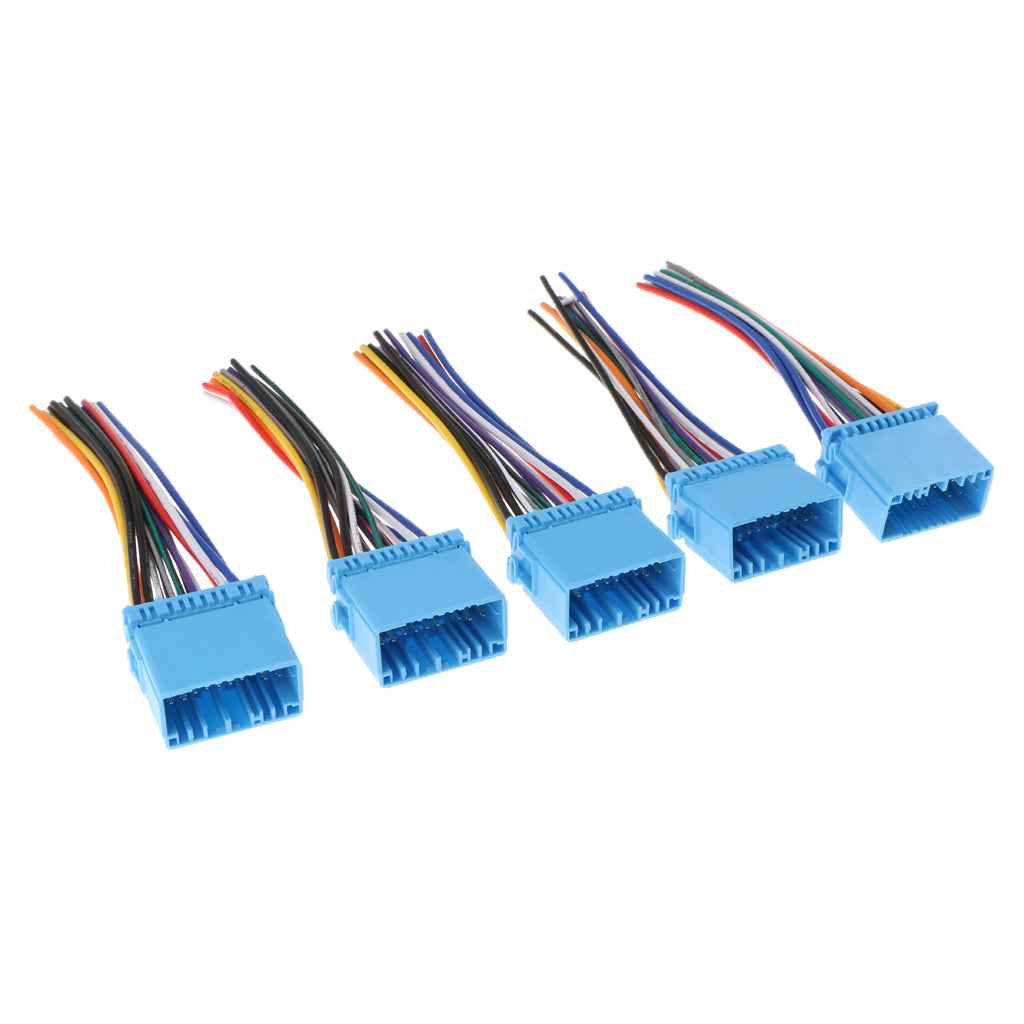 5x Car Stereo Radio Wire Harness Adapter Connector for Buick/Honda/Chevrolet