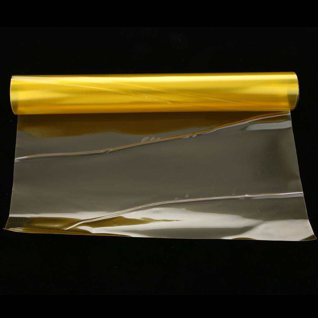2xFog Light Protector Sticker Headlights Vinyl Film Glossy  Yellow