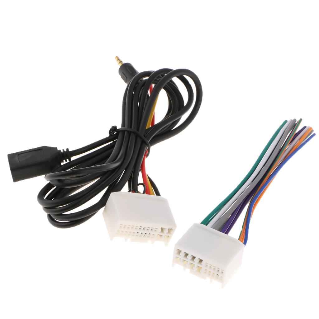 Car Audio Cable Harness Plug W/ USB AUX Line For KIA K2 K5 Hyundai