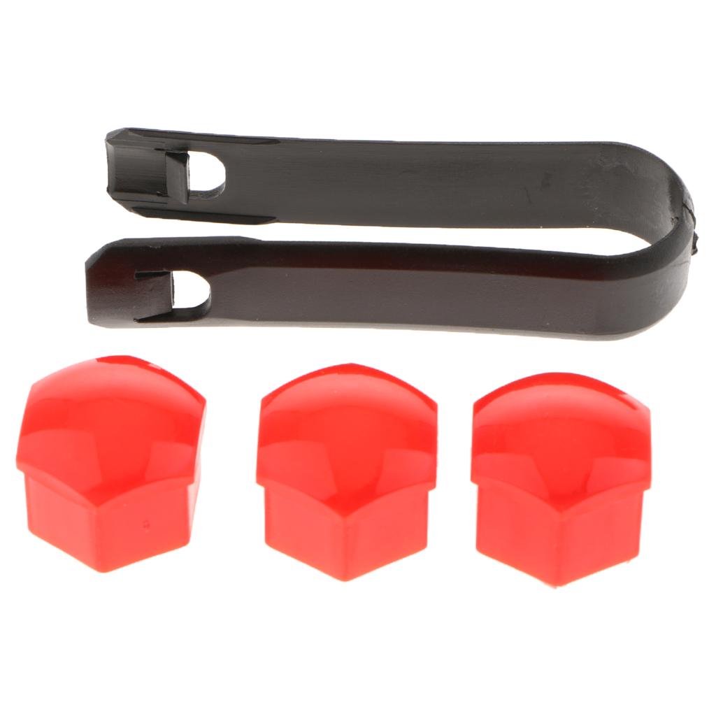 4x20Pcs Car Truck Wheel Tyre Center Hub Screw 19mm Protect Cap Red