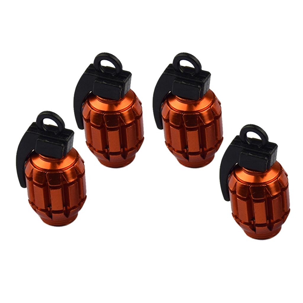 3x4 Anodized Valve Stem Multi Cap Kit/Set For Rims/Wheels/Tires SUV  Orange