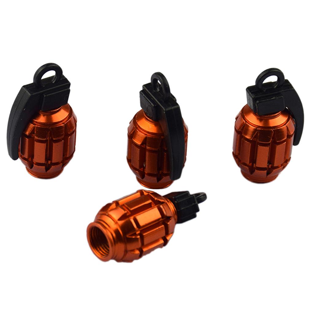 4x4 Anodized Valve Stem Multi Cap Kit/Set For Rims/Wheels/Tires SUV  Orange
