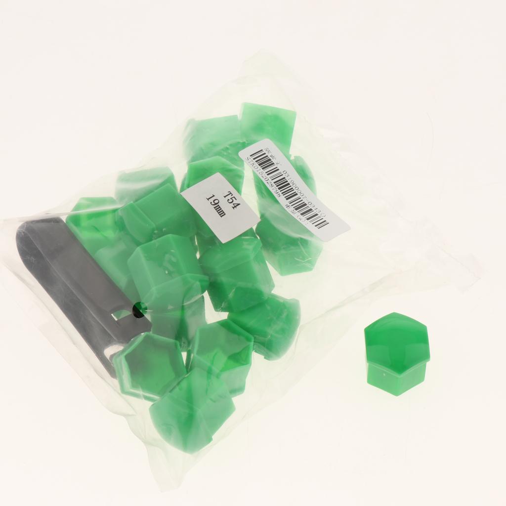 2xCar Wheel Nut Caps Auto Hub Screw Cover Lug Nur Cover 19mm Bolt Rims Green