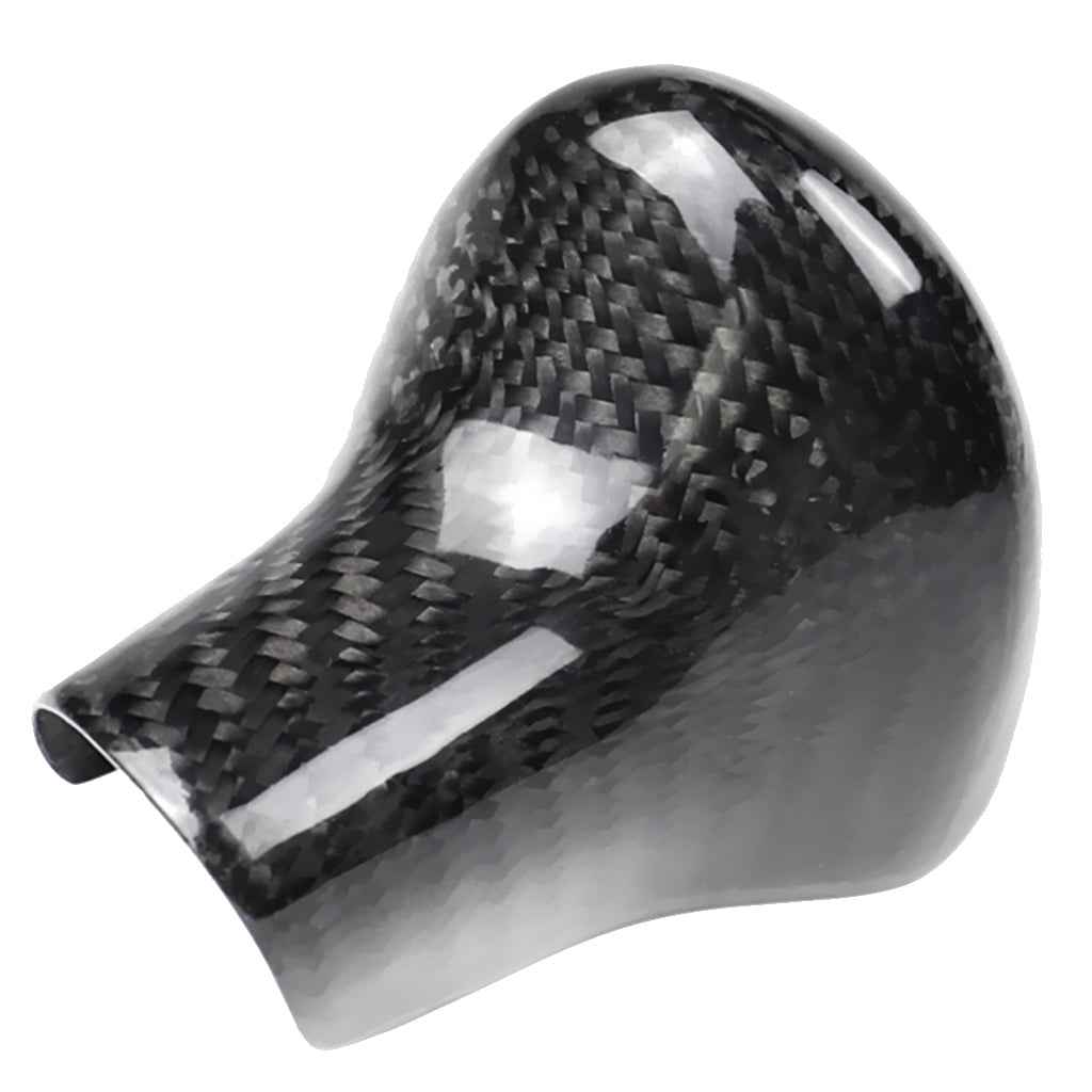 Black Durable Real Carbon Fiber Shift Shifter Knob Inner Diameter Set Car Universal Fits For Audi A4/A5/A6/A7/S7/Q5/Q7