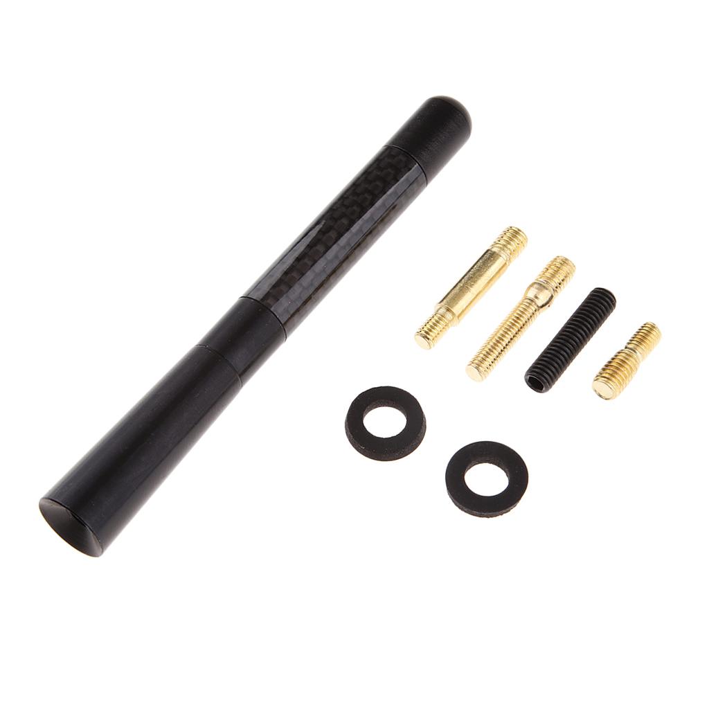 2x12cm Car Radio Stubby Signal Antenna Aerial Roof AM FM Booster Mast Black