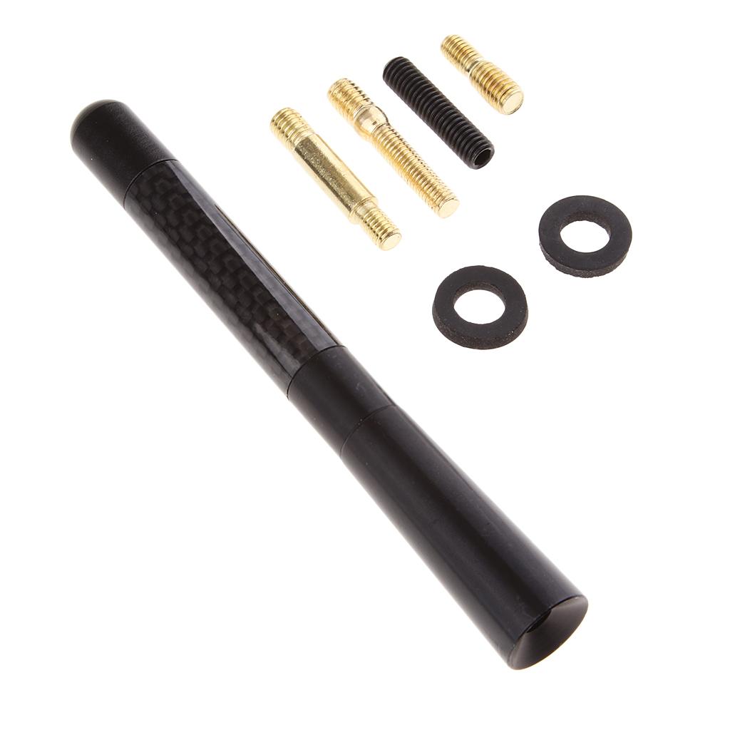 3x12cm Car Radio Stubby Signal Antenna Aerial Roof AM FM Booster Mast Black