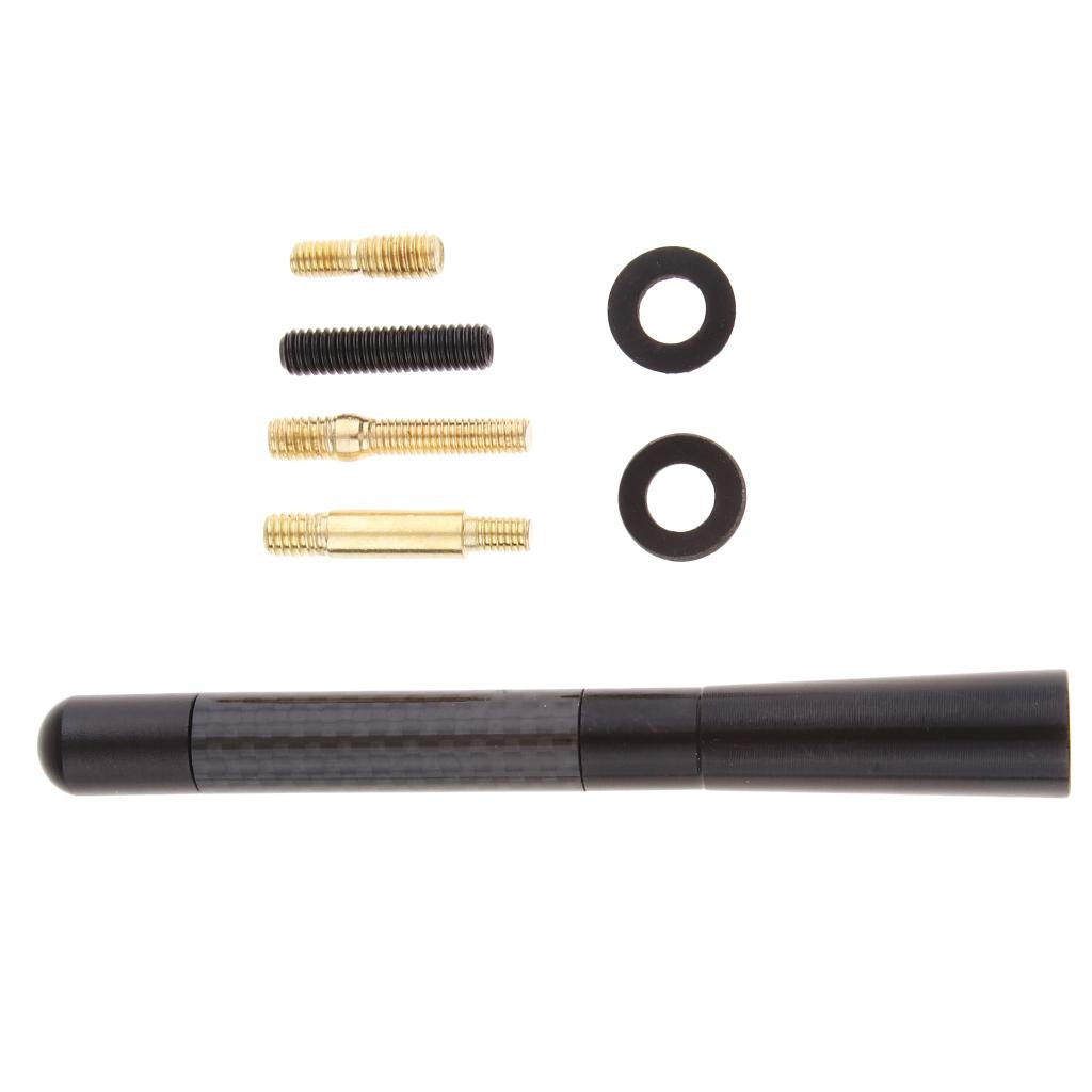 3x12cm Car Radio Stubby Signal Antenna Aerial Roof AM FM Booster Mast Black