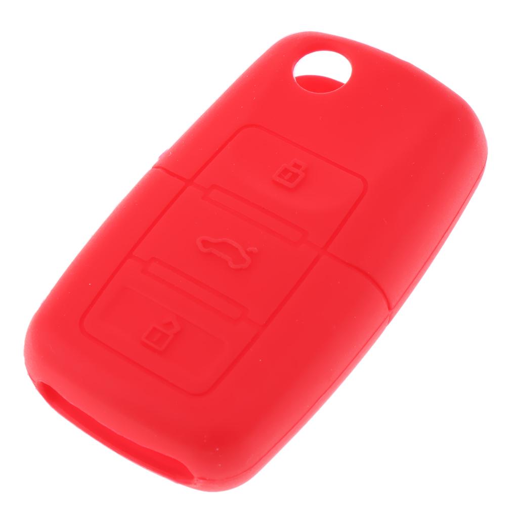 2xSilicone Cover For VW Skoda Seat Remote Key Fob Case Entry 3 Button Red