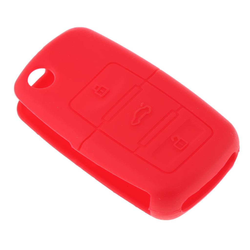 3xSilicone Cover For VW Skoda Seat Remote Key Fob Case Entry 3 Button Red