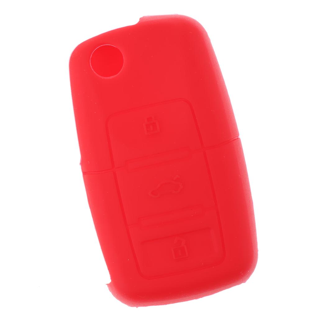 4xSilicone Cover For VW Skoda Seat Remote Key Fob Case Entry 3 Button Red