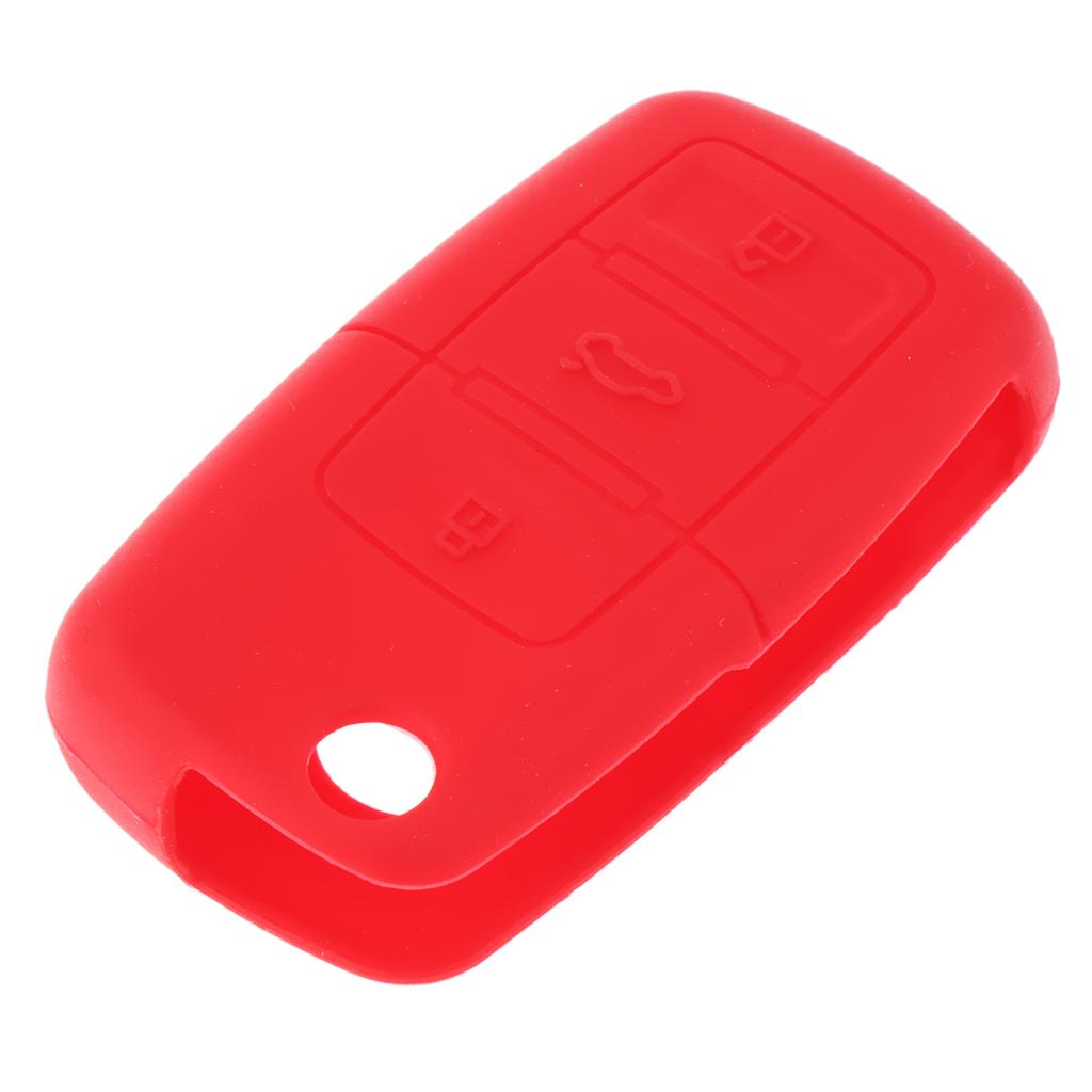 3xSilicone Cover For VW Skoda Seat Remote Key Fob Case Entry 3 Button Red