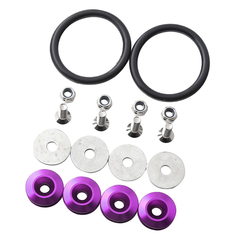 3xQuick Release Fasteners For Car Bumpers Trunk Fender Hatch Lids Kit Purple