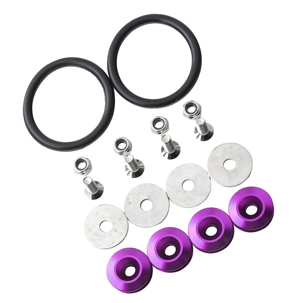 3xQuick Release Fasteners For Car Bumpers Trunk Fender Hatch Lids Kit Purple