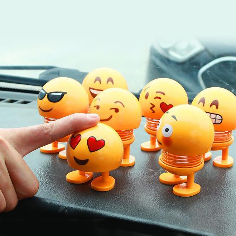 3xTIK TOK Car Pack Spring Doll Shaking Head Cute Car Doll 7Devil laughs