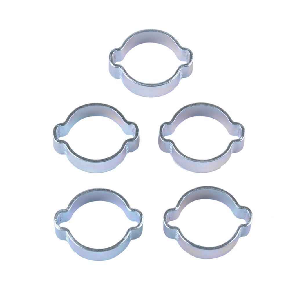 13-15MM DOUBLE EAR CLIPS ,O CLAMP ,ZINC PLATED STEEL ,10 PACK