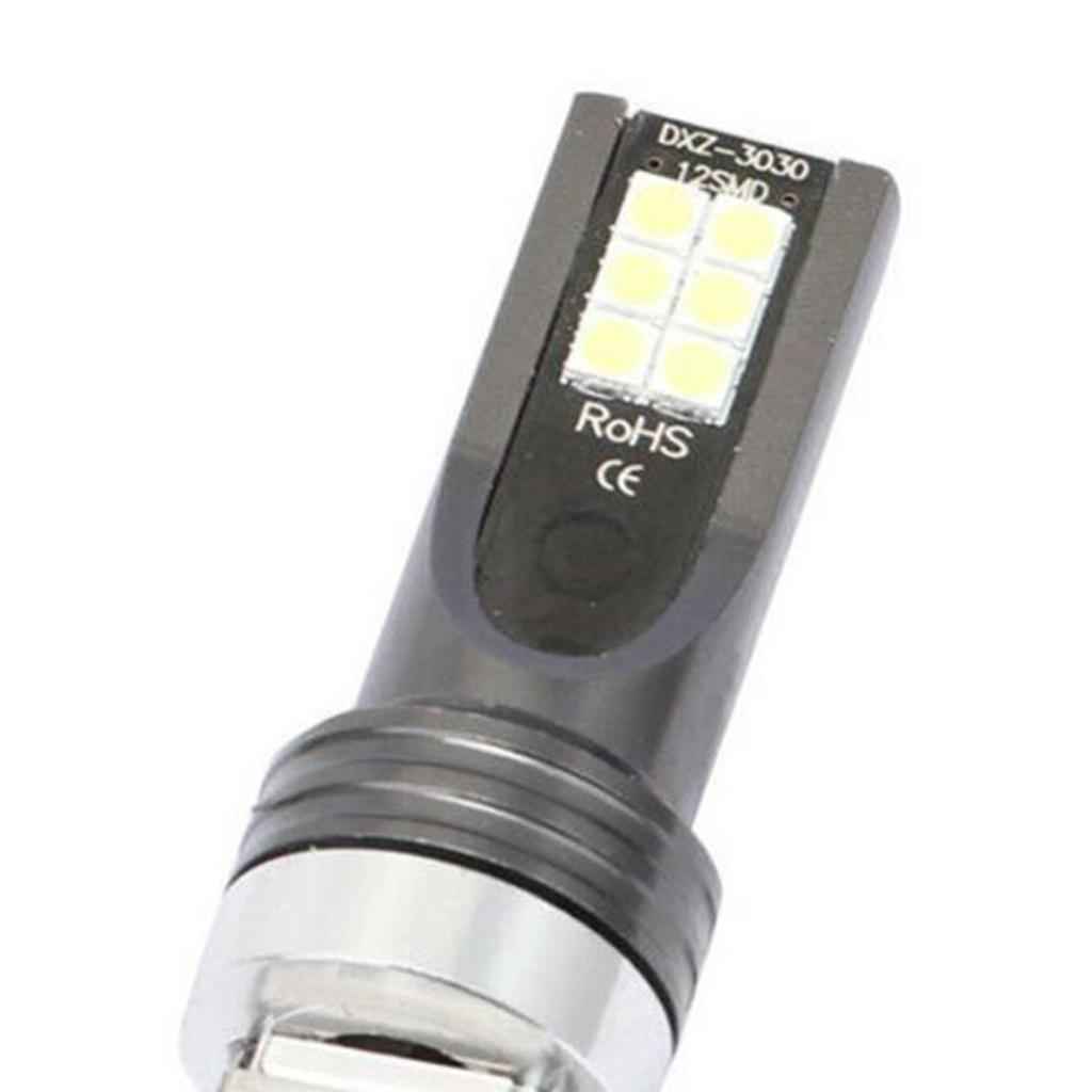 H3 3030 12LED 1200LM Fog Driving Lights DRL Headlight Kit Bulbs 6500K White