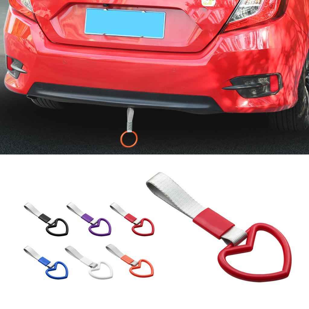 Heart-shaped Racing Car RV Bus Hanging Warning Ring Handle Strap Hook Red