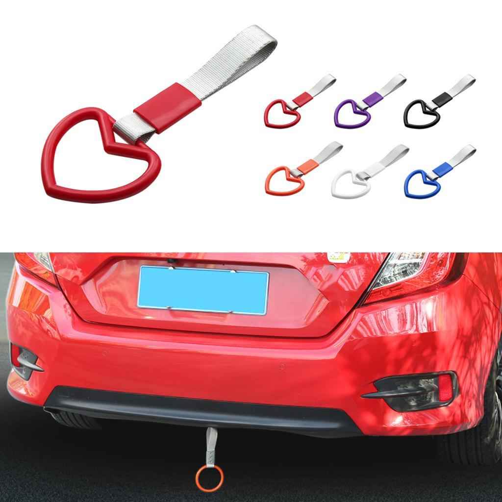 Heart-shaped Racing Car RV Bus Hanging Warning Ring Handle Strap Hook Red