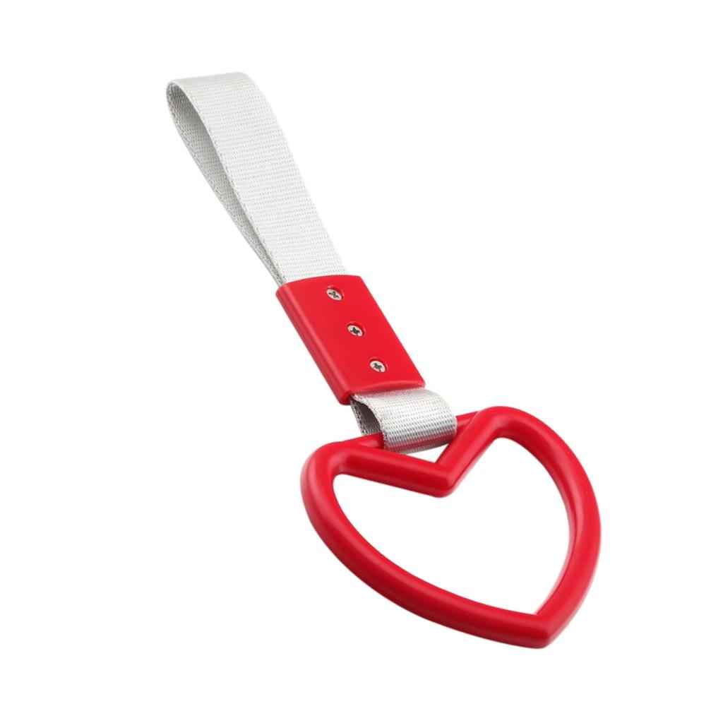 Heart-shaped Racing Car RV Bus Hanging Warning Ring Handle Strap Hook Red