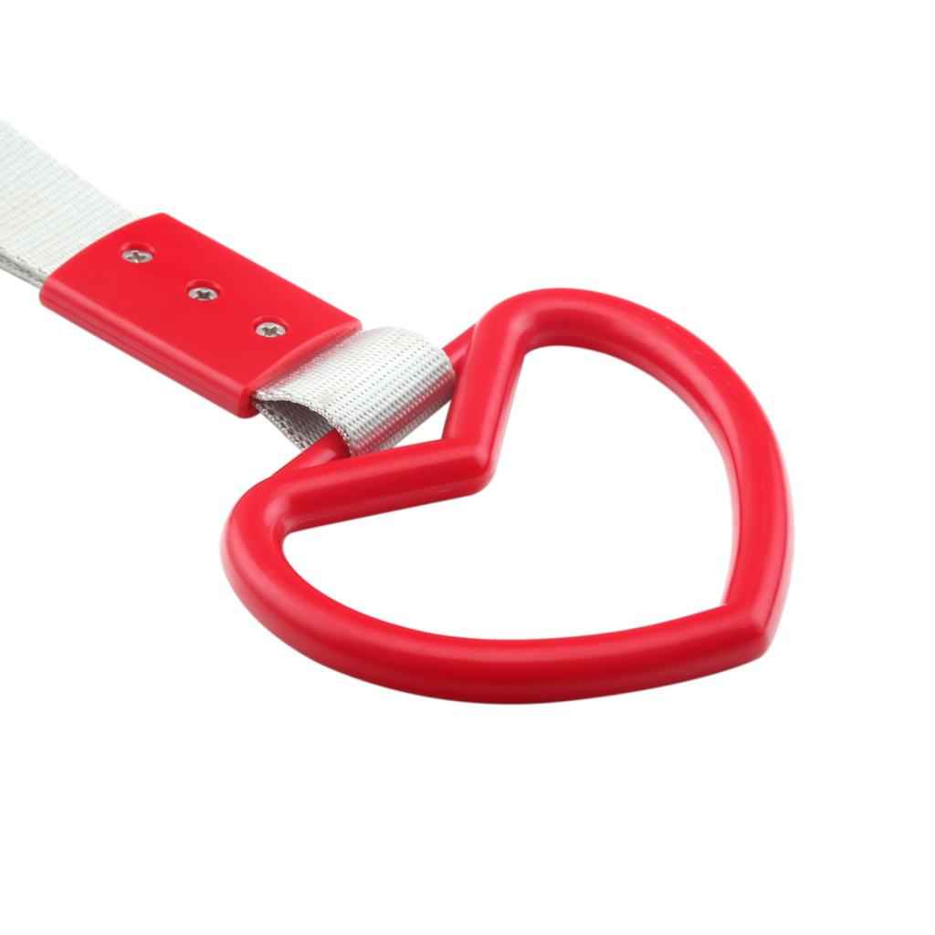Heart-shaped Racing Car RV Bus Hanging Warning Ring Handle Strap Hook Red