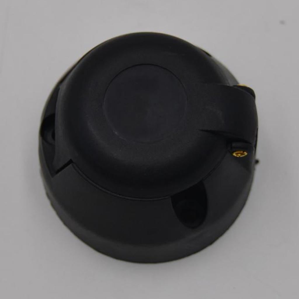 2x7 PIN 12N LARGE ROUND BLACK PLASTIC PLUG SOCKET TRAILER CAR CARAVAN NEW