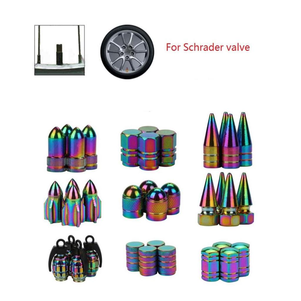 3x 4pcs Metal Schrader Tire Valve Caps Bike Motorcycle Dust Cover Grenade