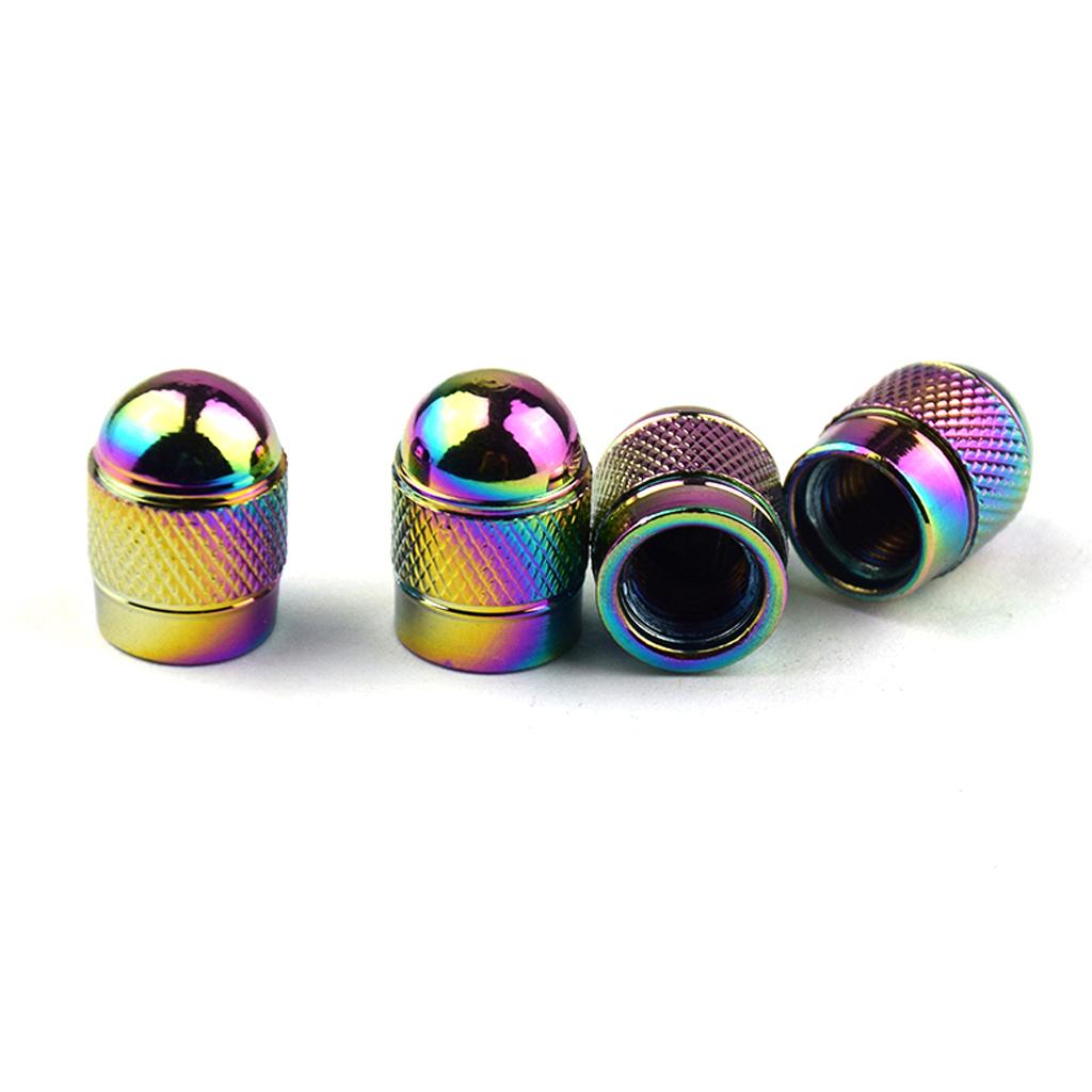2x 4pcs Metal Schrader Tire Valve Caps Bike Motorcycle Dust Cover Bullet