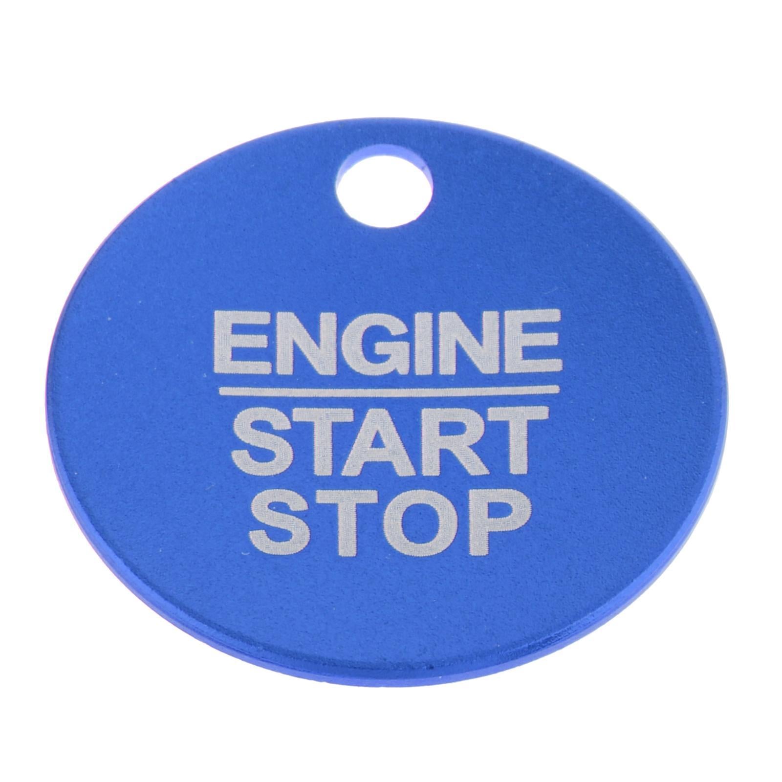 3x Car Engine Interior Start Stop Button Sticker Trim Start Stop Blue