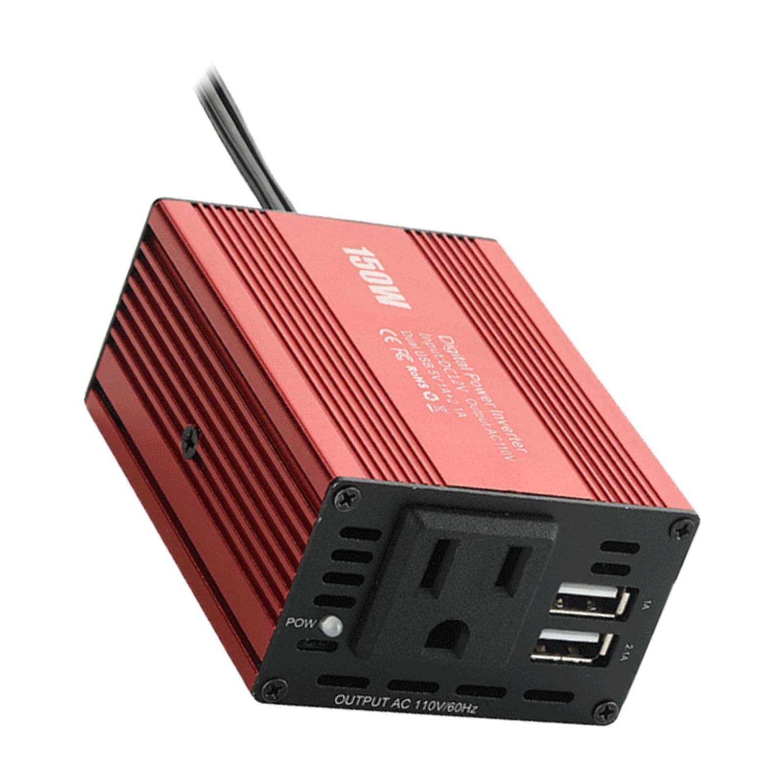 12V To 110V Converter Power Inverter Dual USB Output for Consoles TV Laptop