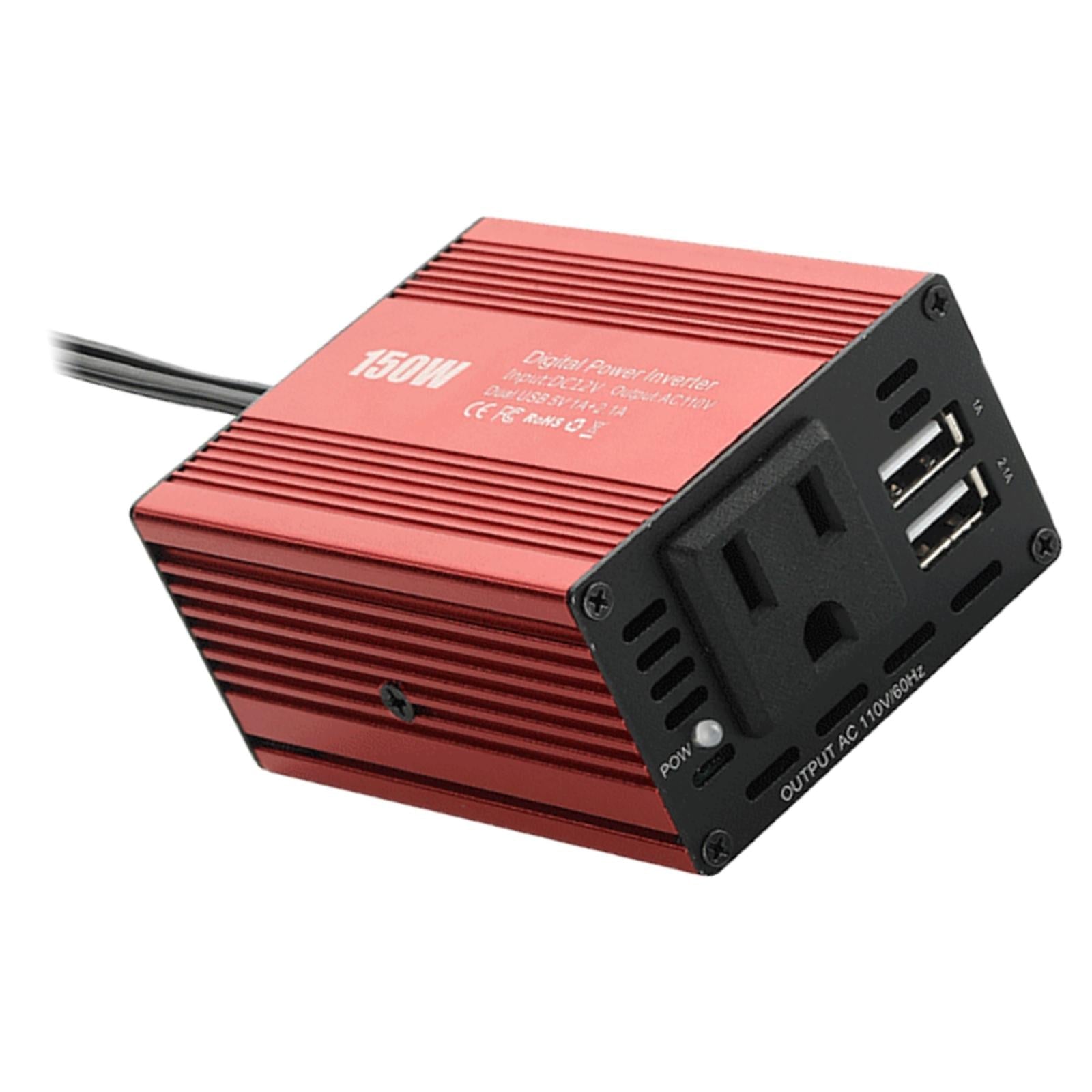 12V To 110V Converter Power Inverter Dual USB Output for Consoles TV Laptop