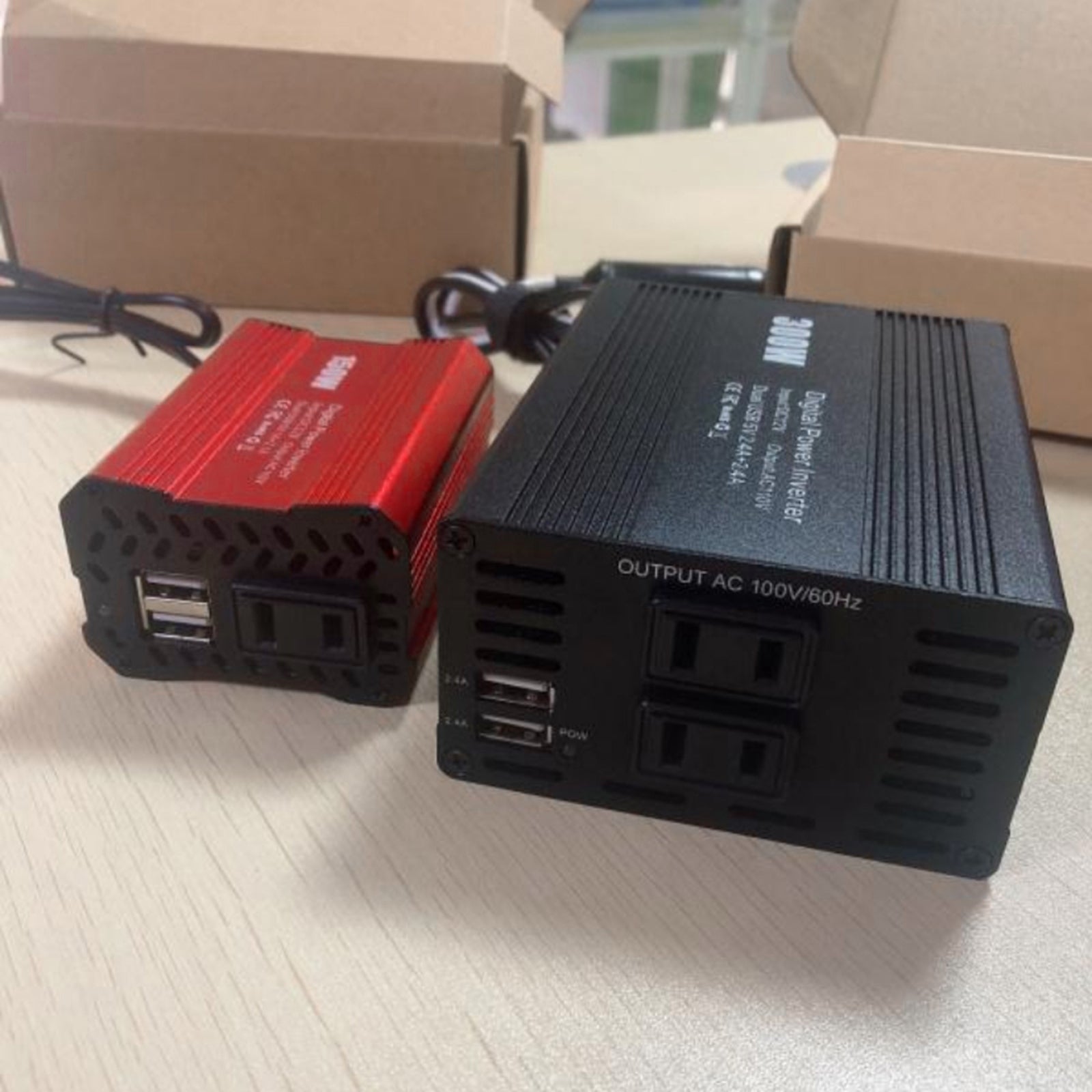 12V To 110V Converter Power Inverter Dual USB Output for TV Laptop