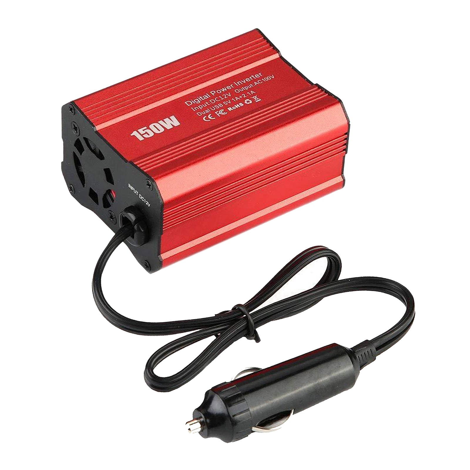 12V To 110V Converter Power Inverter Dual USB Output for TV Laptop