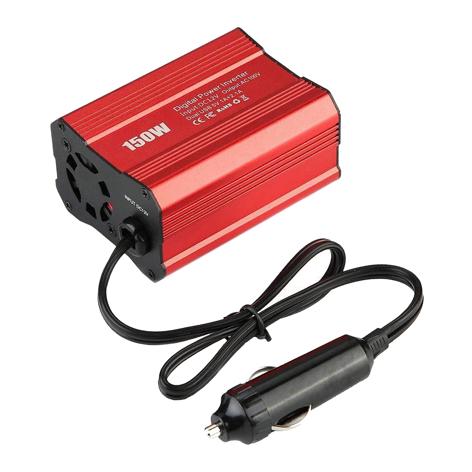 12V To 110V Converter Power Inverter Dual USB Output for TV Laptop