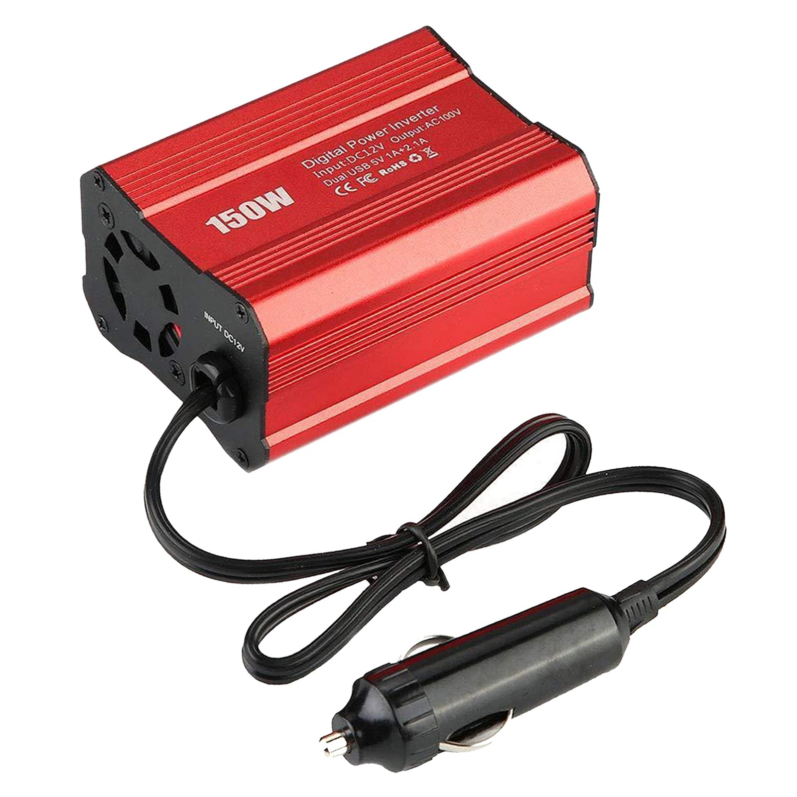 12V To 110V Converter Power Inverter Dual USB Output for TV Laptop