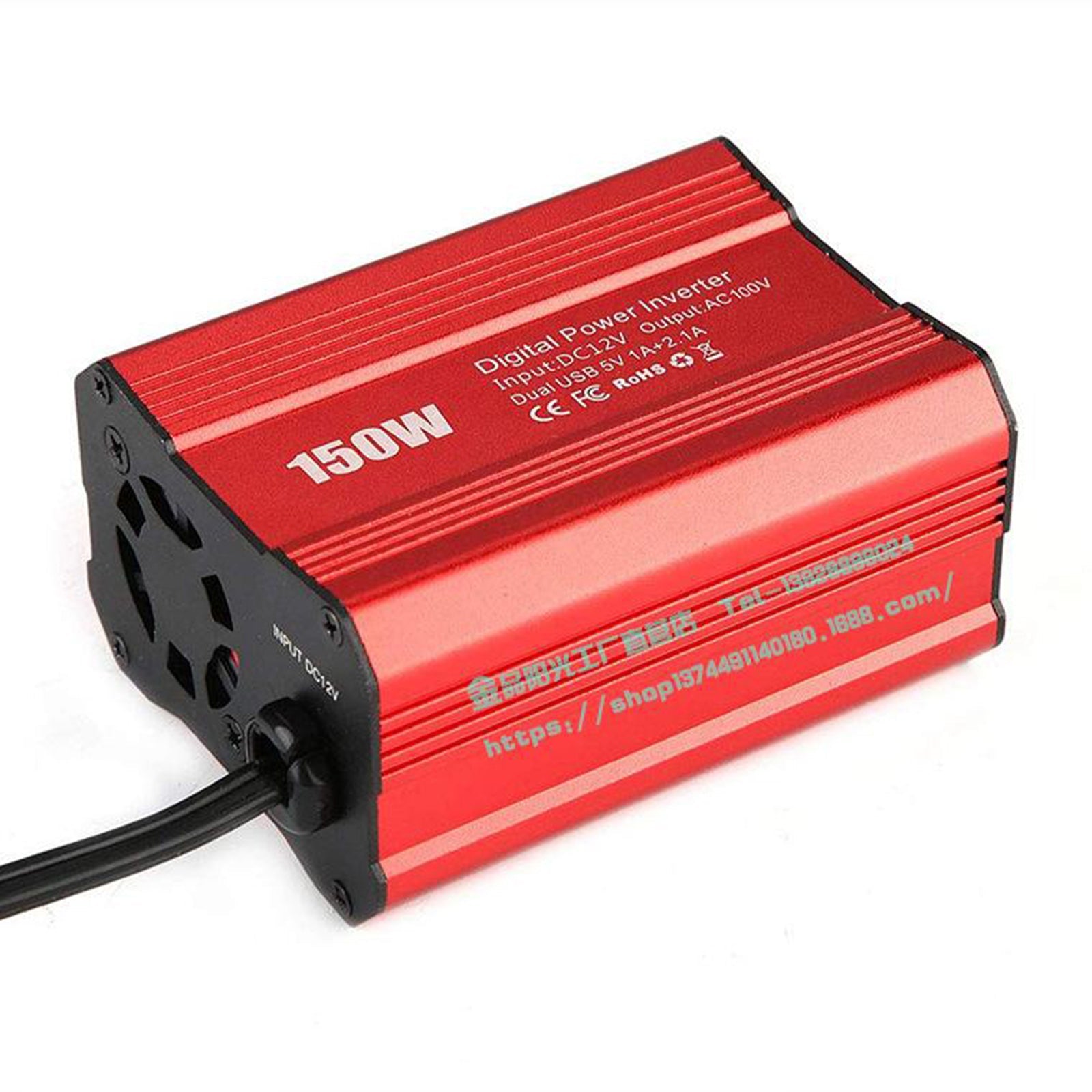 12V To 110V Converter Power Inverter Dual USB Output for TV Laptop