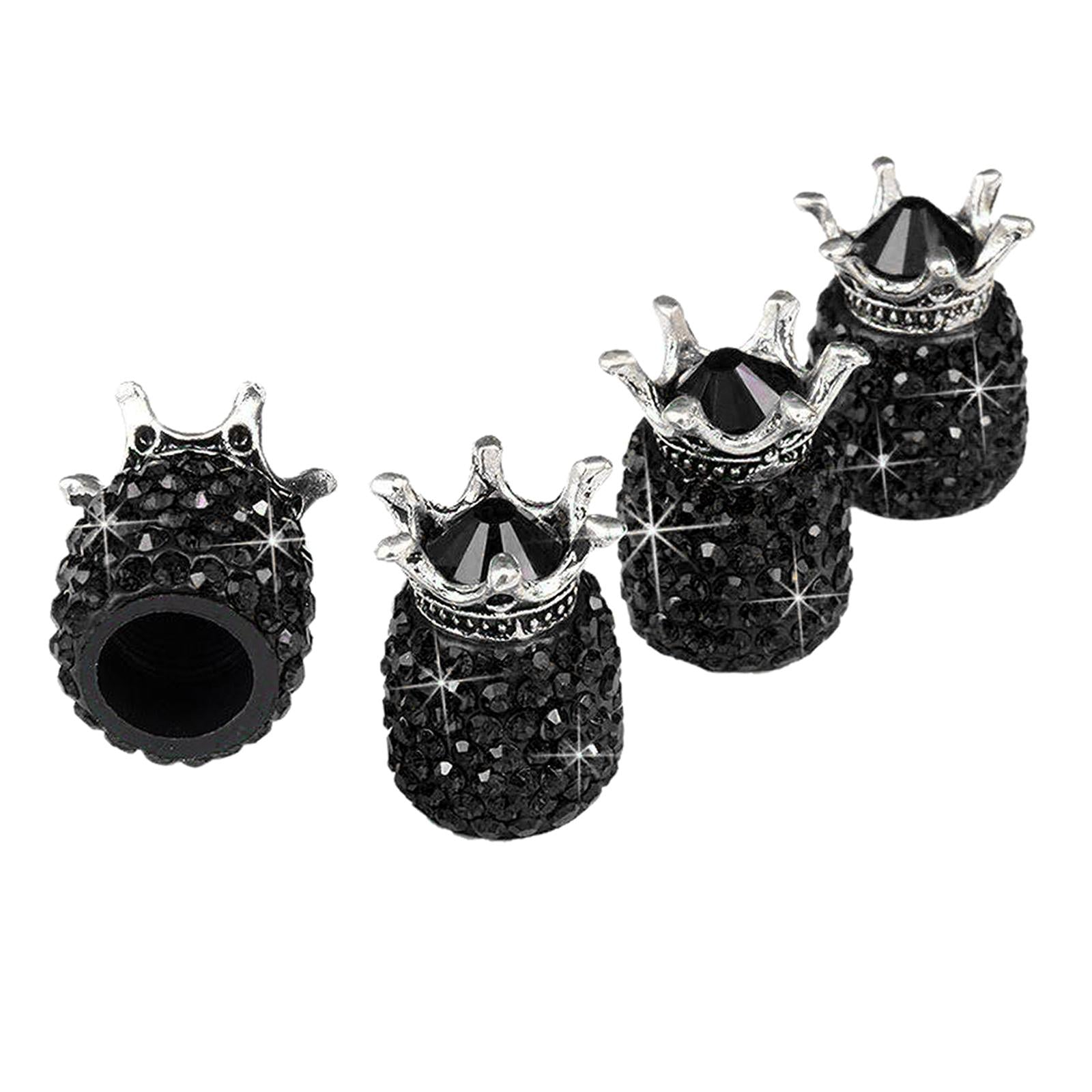 3x4 Pcs Tire/Wheel Air Pressure Valve Stem Caps for Auto Car Truck Black