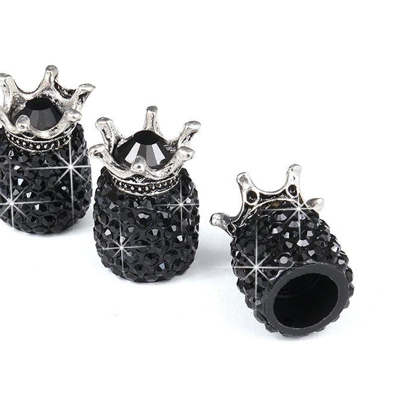 3x4 Pcs Tire/Wheel Air Pressure Valve Stem Caps for Auto Car Truck Black