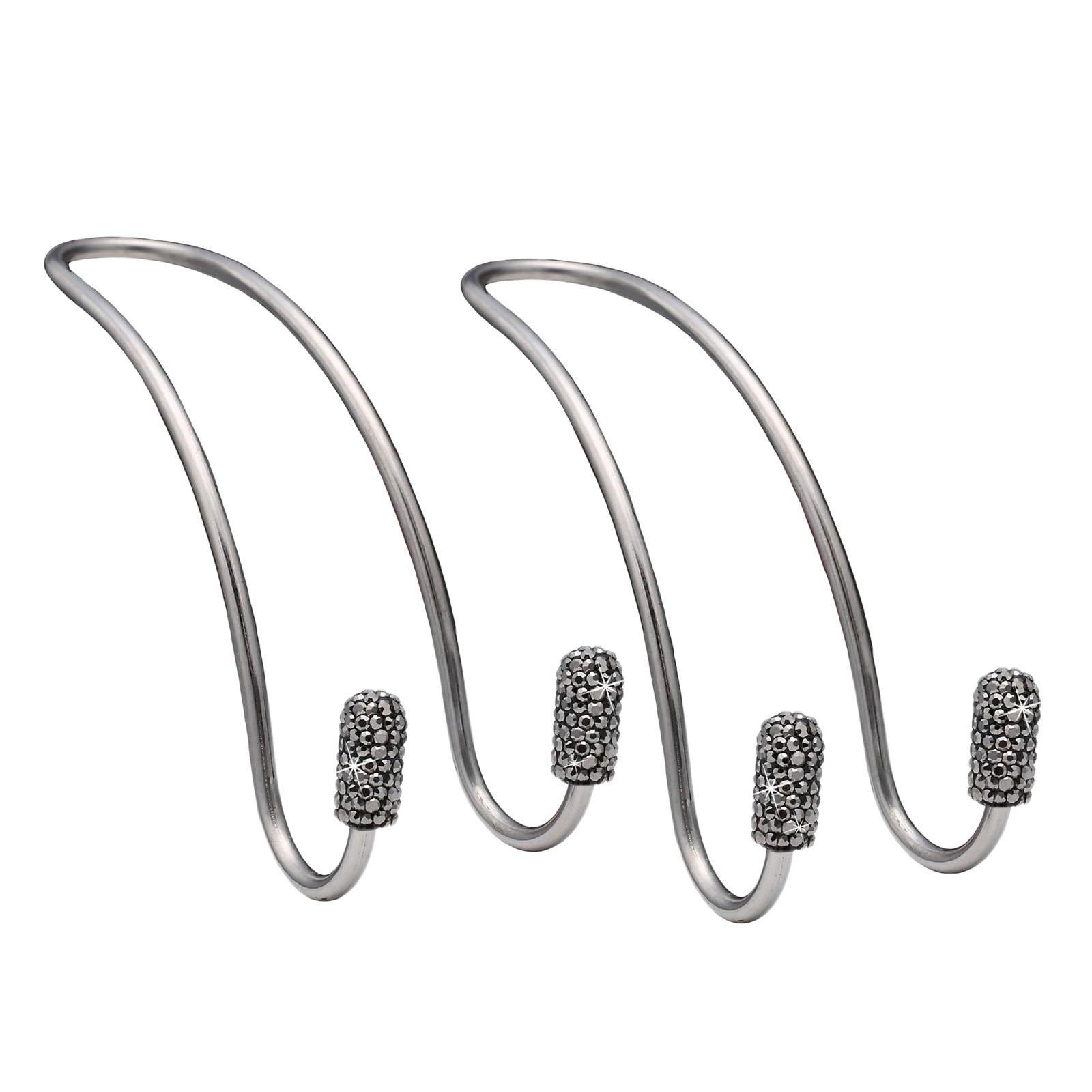 3x2Pcs Car Head Rest Hanger Hooks Grocery Purse Bags Organizer Brilliant Black