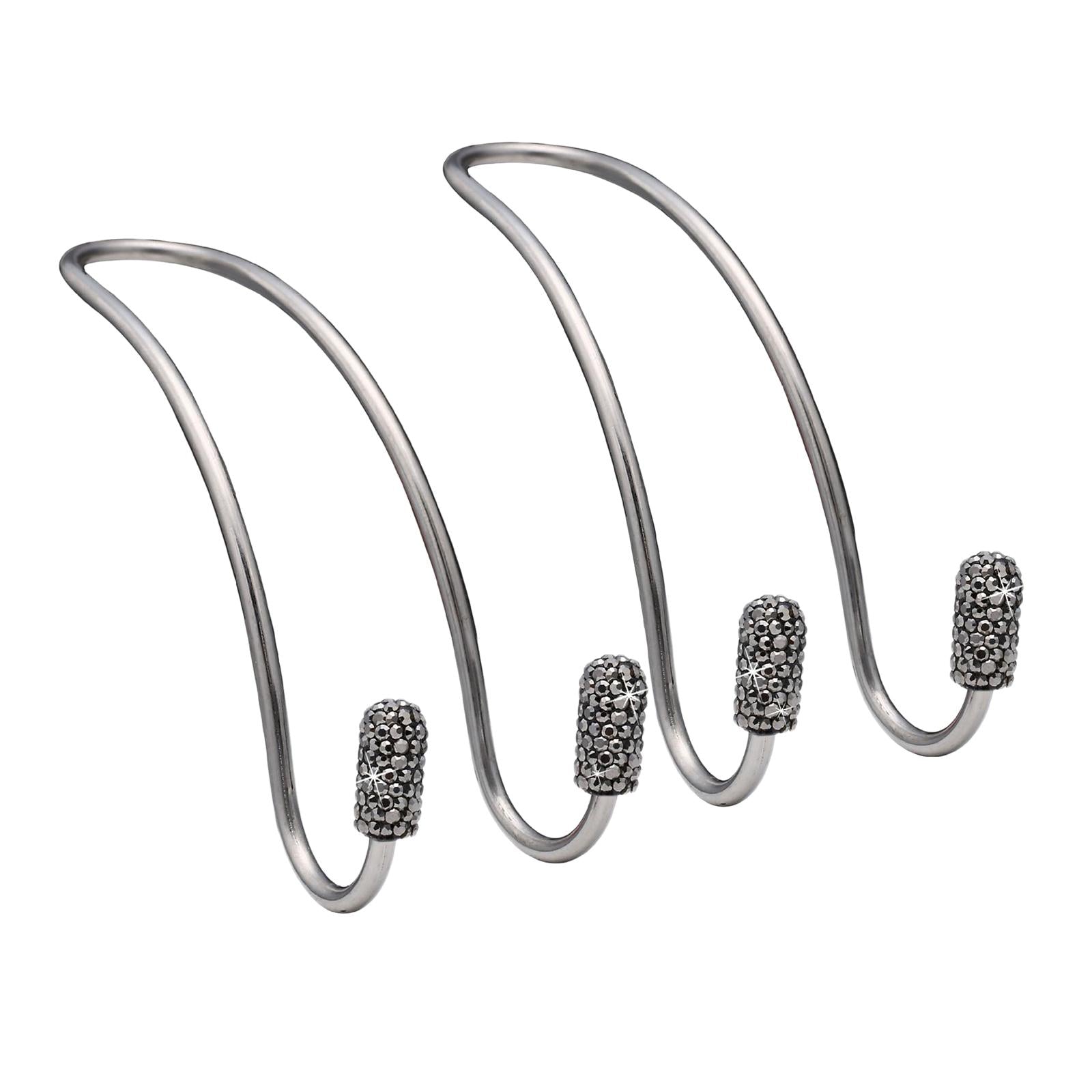 3x2Pcs Car Head Rest Hanger Hooks Grocery Purse Bags Organizer Brilliant Black
