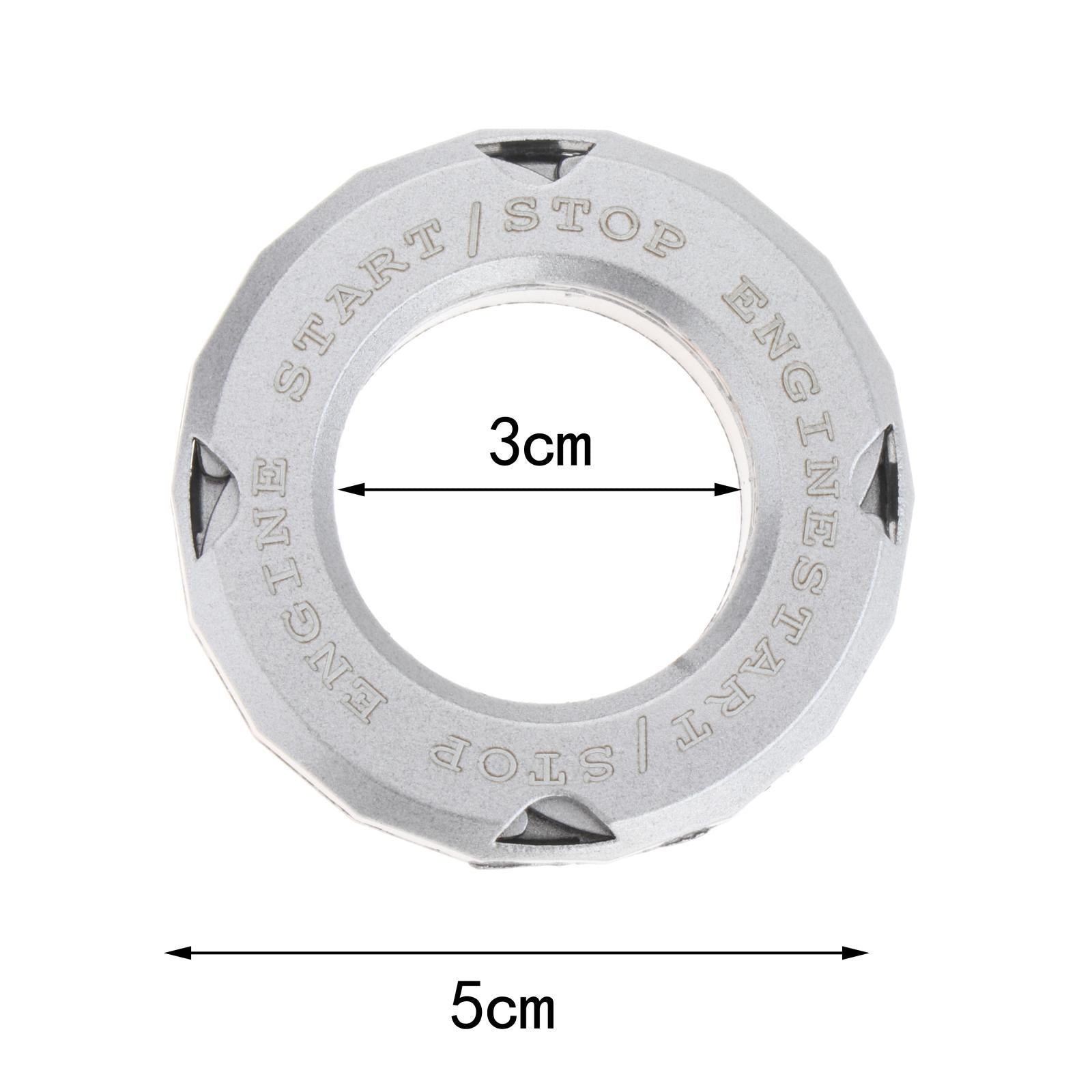 2xDecorative Car Engine Start Stop Switch Cover Fit for Most Cars Accessories silver LETTER